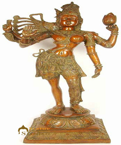 Large Size Indian Brass Hindu God Lord Shiva Ardhanarishvra Rare Sculpture 40"