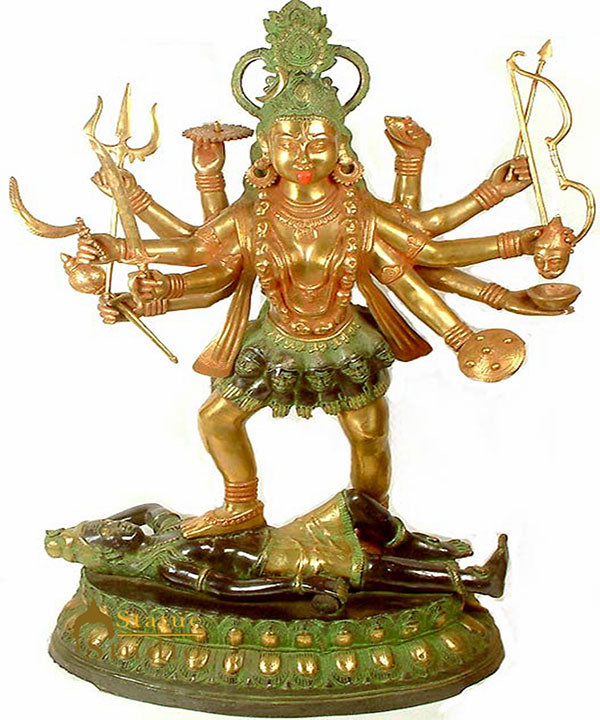 Large Size Indian Hindu Goddess Maa Kali Sculpture For Temple 27"