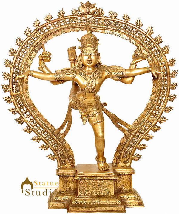 Large Size Brass Indian Hindu Lord Shiva The Nataraja in Ananda-Tandava 3 Feet