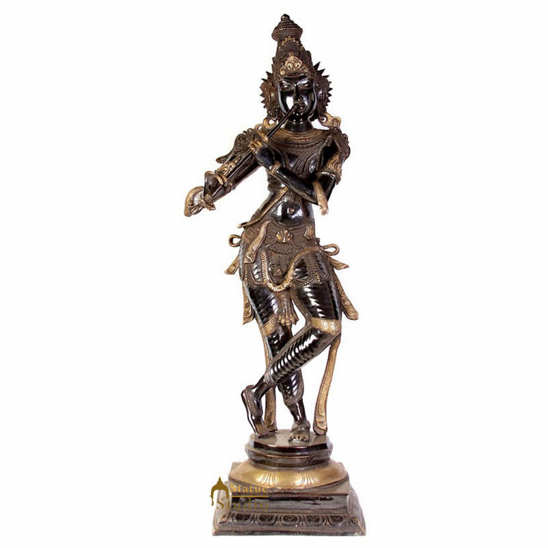 Large Size Antique Black Tribhangi Hindu God Lord Krishna Thakur Ji 34"
