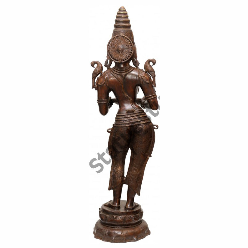 Bronze Antique Indian Celestial Apsara Deeplakshmi Diwali Home Décor 46"