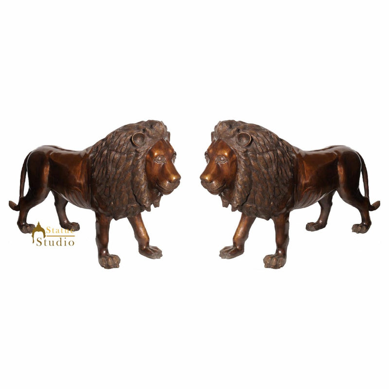 Large Size Lion Pair Animal Statues For Home Garden Indoor Outdoor Décor 4 Feet
