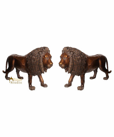 Large Size Lion Pair Animal Statues For Home Garden Indoor Outdoor Décor 4 Feet