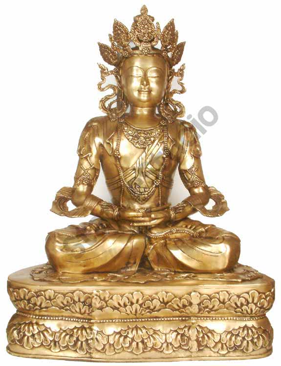 Big Size Buddha Brass Indian Handicraft Garden Statue 39"