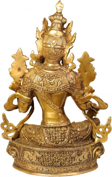 Tibetan Goddess Green Tara Statue For Corporate Gifting 12"