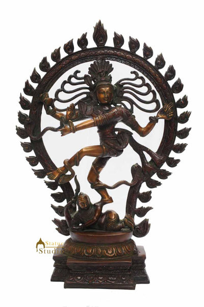 Lord Shiva metal idol hindu god of dance Natraja Antique home décor figure 21"