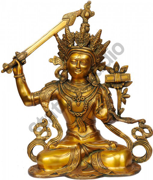 Room Decorative Fine Craft Buddha Goddess Manjushri Souvenier 16"