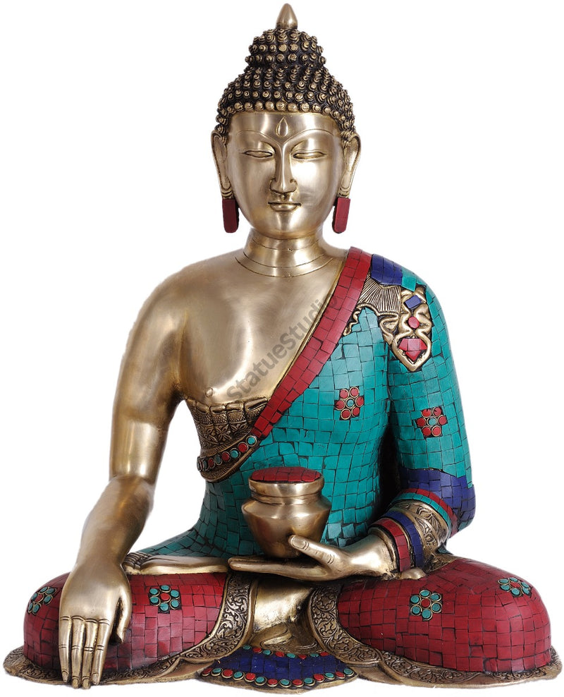 Large Size Bhumisparsha Earth Touching Mudra Lord Buddha Room Décor Idol 2 Feet