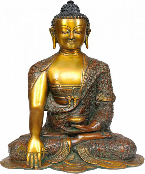 Vintage Old Thai Buddhist Deity Lord Buddha Gifting Statue 13"