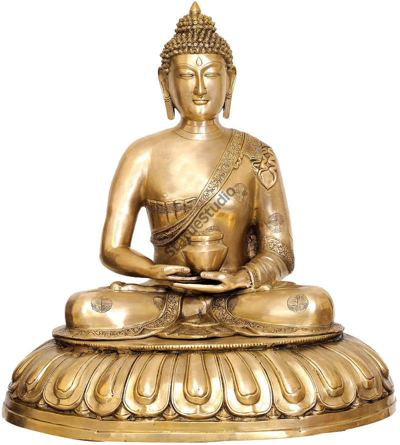 Auspicious Symbols Decorated Robe Large Size Buddha Décor For Sale 28"
