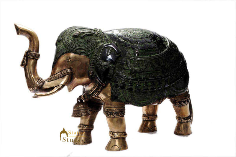 Feng Shui brass elephant statue india figurine home décor 15"