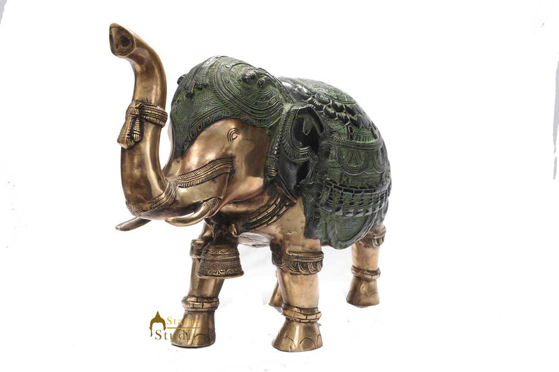 Feng Shui brass elephant statue india figurine home décor 15"
