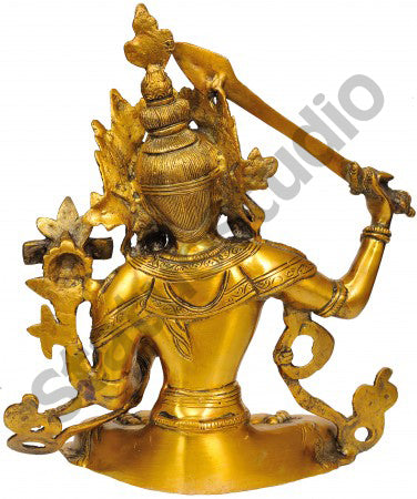 Bodhisattva of Wisdom TIbetan Buddhist Deity Manjushri Spiritual Idol 11"