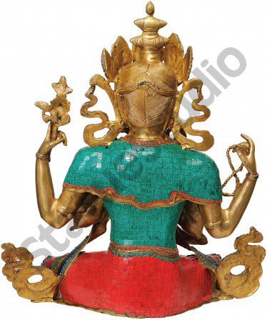 Large Size Chenrezig Four Armed Buddha Avalokiteshvara Statue 2 Feet