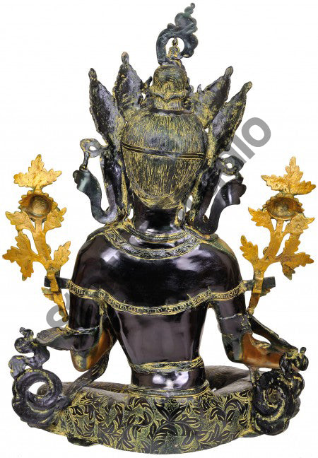Large Size Brass Indian Art Goddess Green Tara Décor Gifting Sculpture 28"