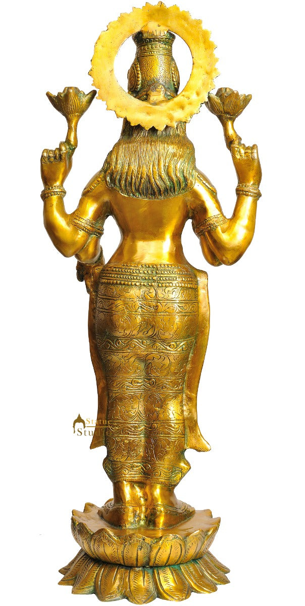 Large Size Exclusive Indian Hindu Goddess Of Wealth Lakshmiji Big Statue 33"