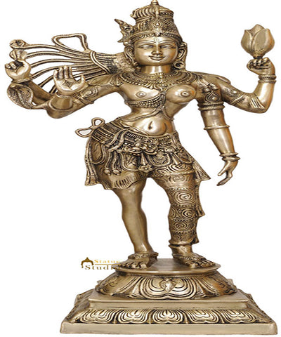 Large Size Unique Vintage Ardhanarishvara Shiva Shakti Brass Idol For Temple 39"