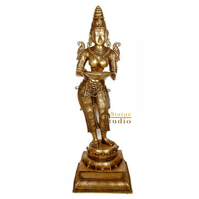 Very Large Size Diwali Home Décor Indian Apsara DeepLakshmi Sculpture 52"