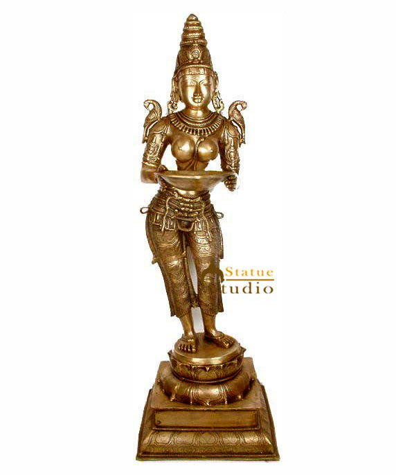 Very Large Size Diwali Home Décor Indian Apsara DeepLakshmi Sculpture 52"