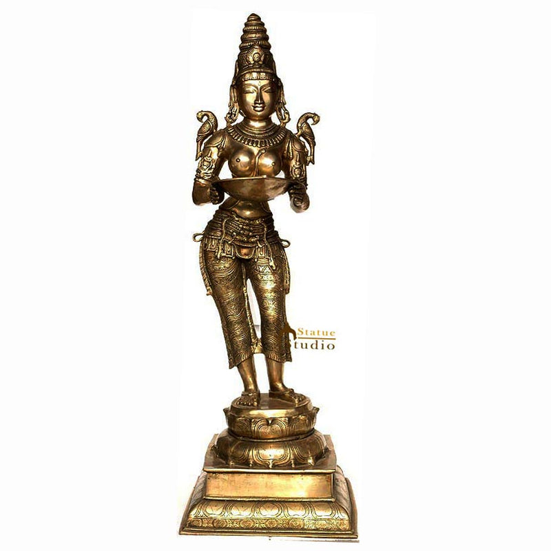 Very Large Size Diwali Home Décor Indian Apsara Deep Lakshmi Sculpture 52"