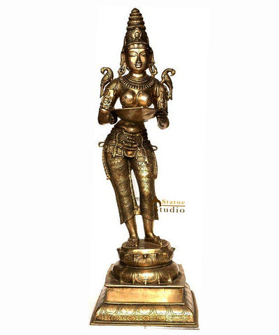 Very Large Size Diwali Home Décor Indian Apsara Deep Lakshmi Sculpture 52"