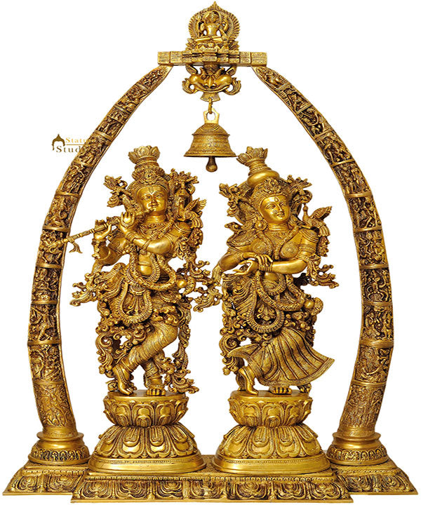Exclusive Large Size Indian Hindu God Radha Krishna Temple Removable Set 45"