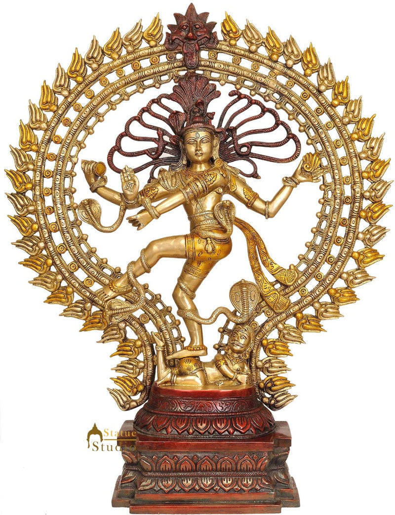 Large Size Brass Indian God Dancing Shiva Nataraja Office Home Décor Statue 29"