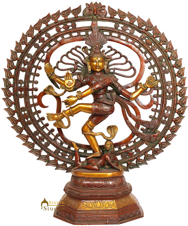 Large Size Indian God Dancing Shiva Natraj 2.5 Feet With Sacred AUM OM Symbol