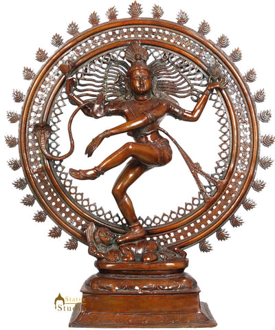 Bronze Antique Large Size Dancing Shiva Lord Natraja Sculpture For Home 33"