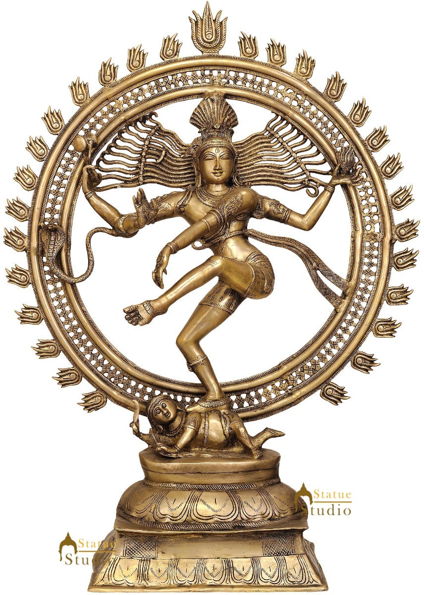 Vintage Indian Made Hindu God Divine Dancing Lord Nataraja Home Décor 3.5 Feet