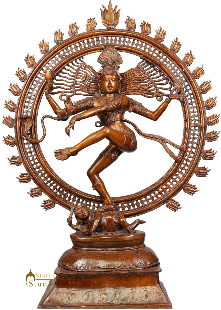 Large Size Indian Brass Dancing Shiv Nataraja Diwali Corporate Gifting 3.5 Feet