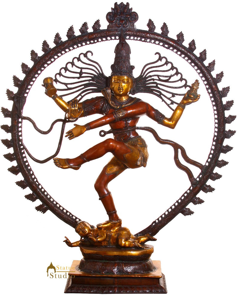 Very Large Brass Hindu Deity Dancing Shiv Nataraja Home Office Décor 6 Feet