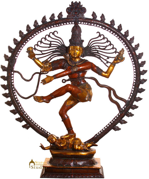 Very Large Brass Hindu Deity Dancing Shiv Nataraja Home Office Décor 6 Feet