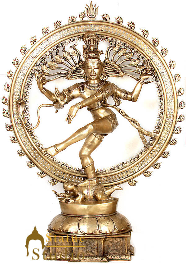 Large Hindu Religious Décor Dancing Shiva Nataraj Metal Showpiece 4.5 Feet