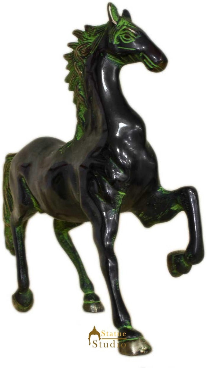 Brass Horse showpiece statue hand carved figurine home décor 10"