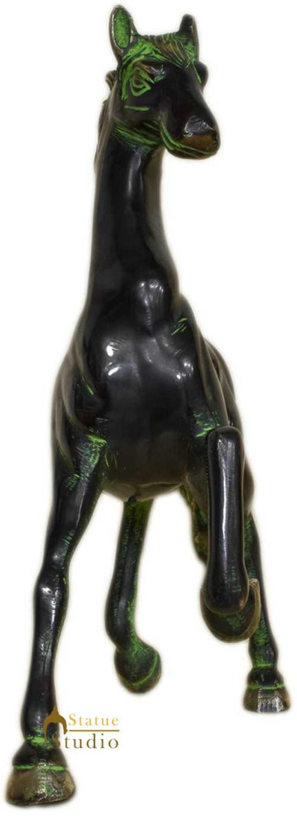 Brass Horse showpiece statue hand carved figurine home décor 10"