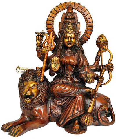 Ashtabhuja Simhavahini Durga Seated on Lion