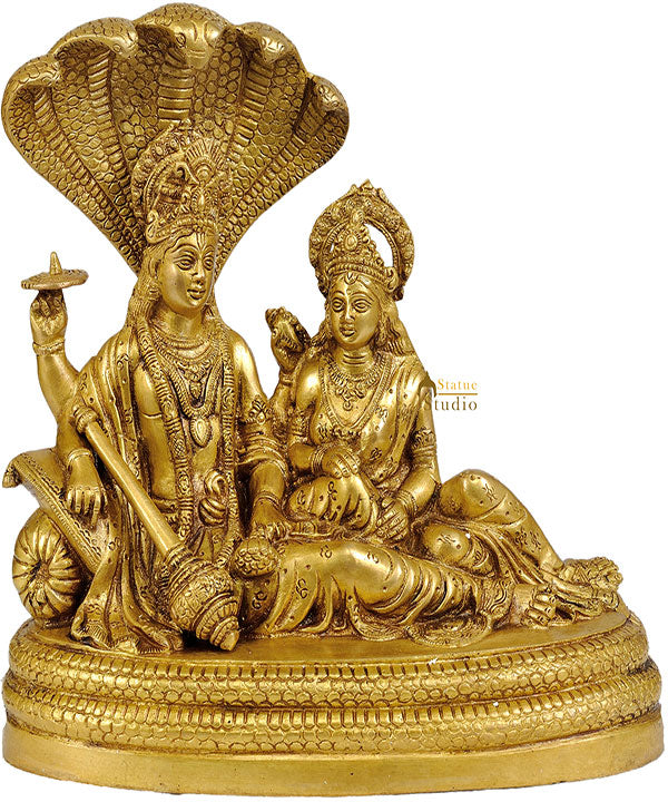 Bhagavan Vishnu and Devi Lakshmi Seated on Sheshnag