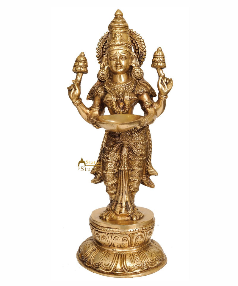 Indian Brass handicraft Welcome Home Decor Deeplaxmi Statue 18"