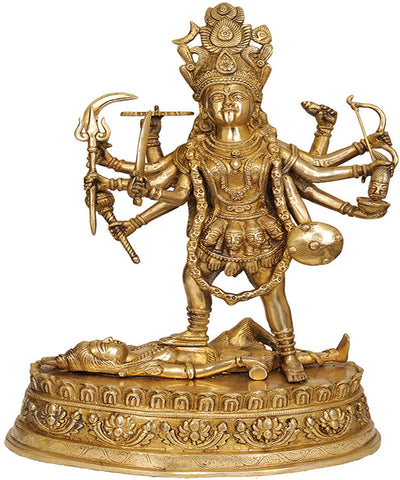 Metal Indian Handicraft Hindu Goddess Maa Kali Statue For Sale