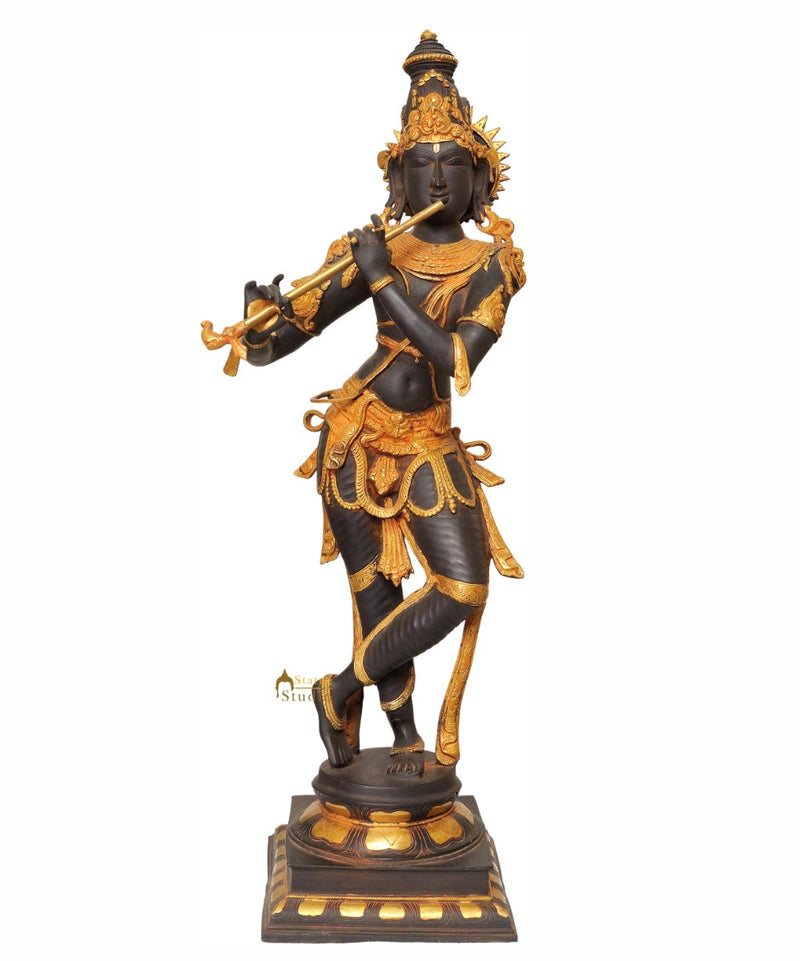 Bhagawan Krishna as Shyam-Sundar Playing on Flute Large Big Idol 3 Feet
