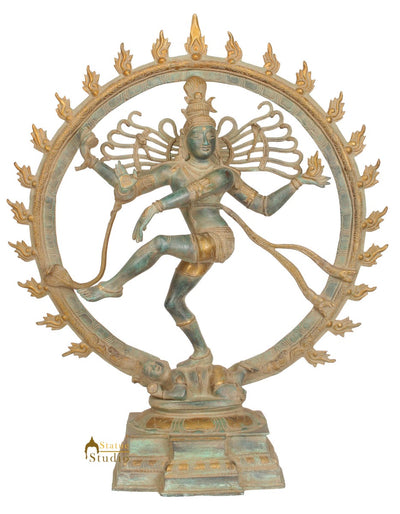 Antique Brass Indian Lord Dancing Shiva Nataraja 2 Feet Large Idol