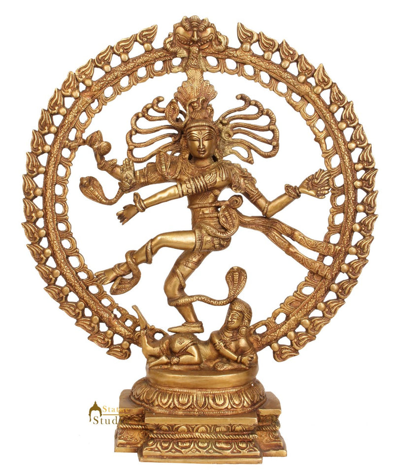 Brass Lord Dancing Shiva Nataraj Home Office Décor Statue 20"
