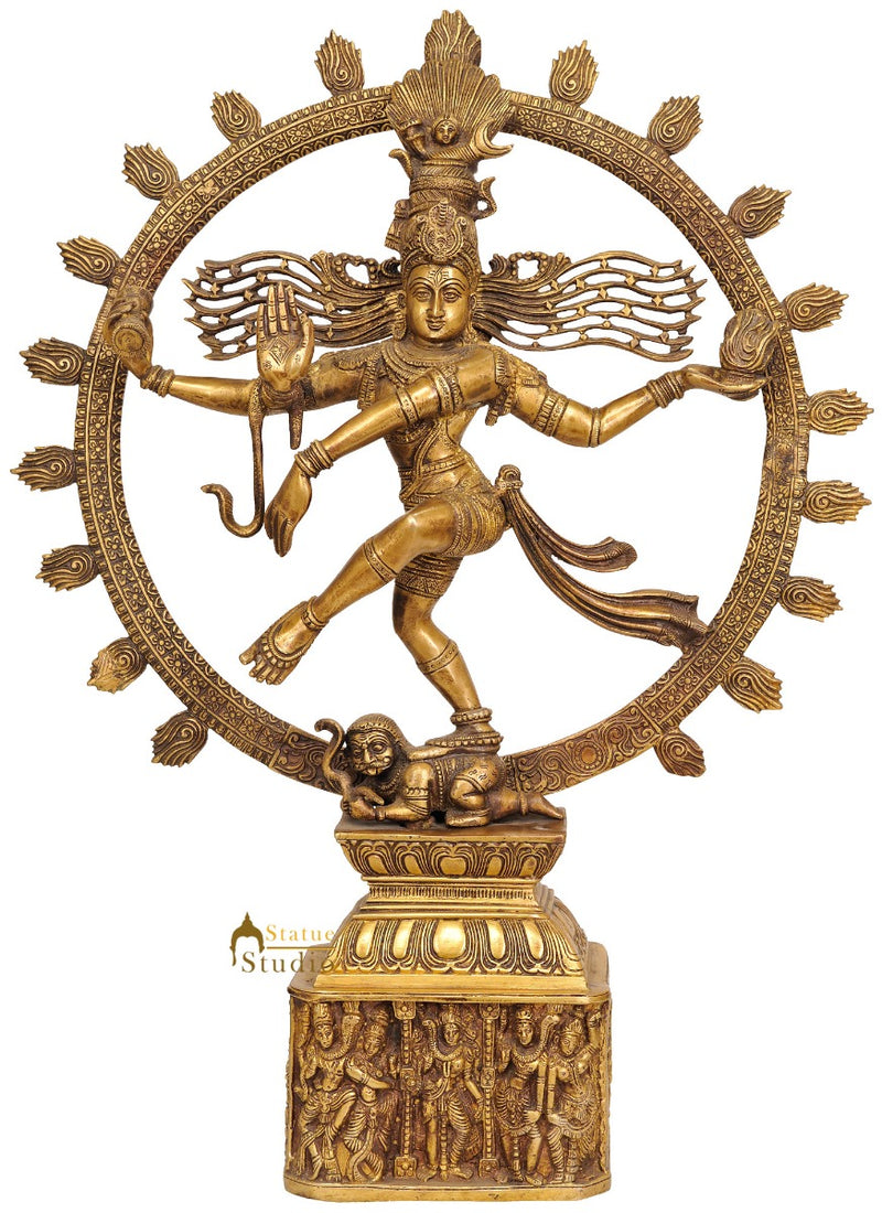 Nataraja Pedestal Decorated with Different Forms of Shiva Large 2 Feet Idol