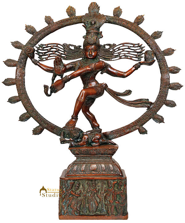 Antique Indian Handicraft Lord Nataraja Home Garden Décor 22"