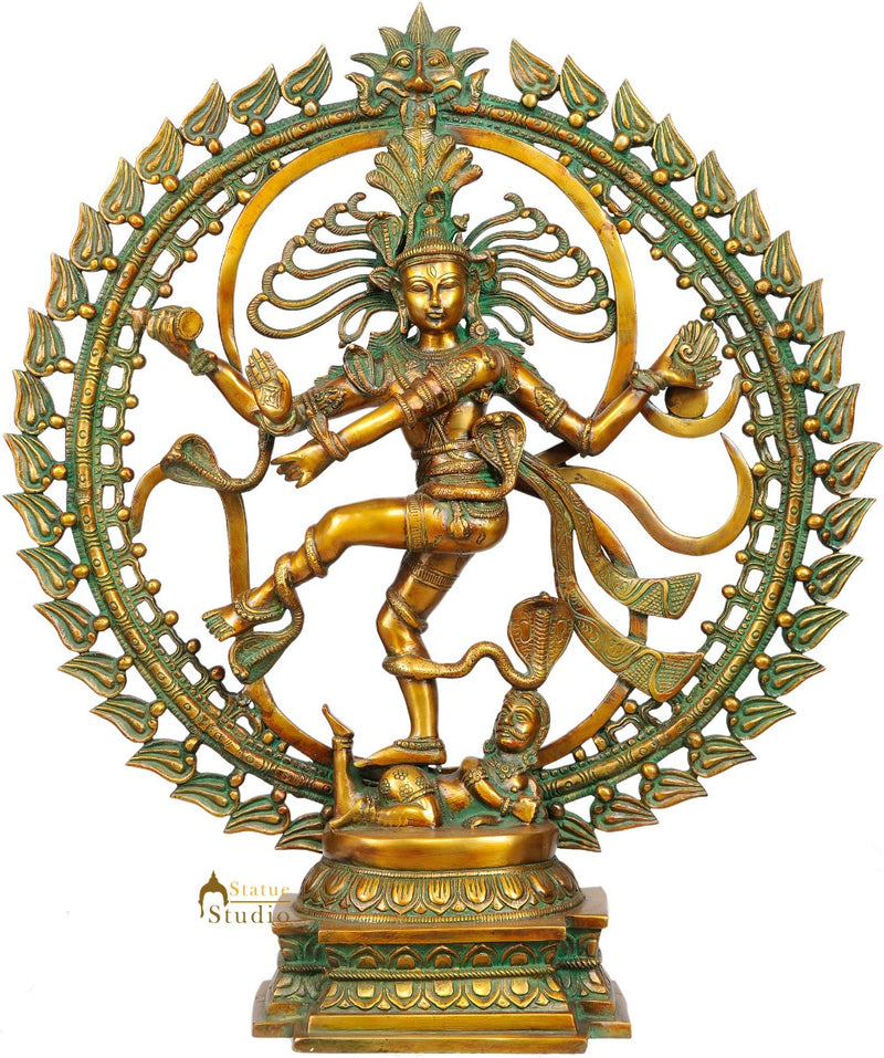 Brass Indian Handcrafted Lord Nataraja Statue Vastu Décor Large Size 2 Feet