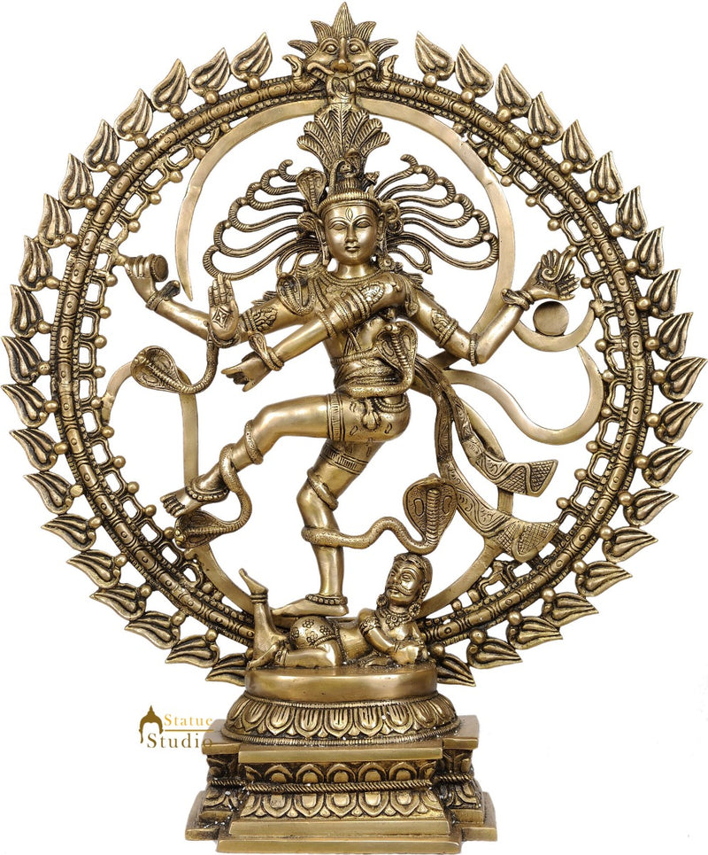 Large Size Dancing Shiva as Nataraja With OM AUM Home Décor 28"