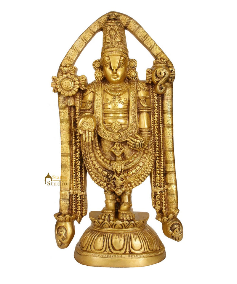 Large South Indian God Lord Tirupati Balaji Rare Religious Décor Statue 2 Feet