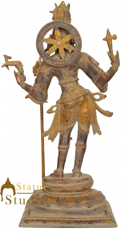 Antique Imitation Splendid Religious Décor Indian Lord Shiv Statue 21"