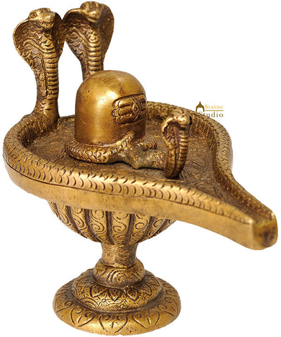 Brass Indian Sacred Lord Shiva ShivLing For Temple 4"